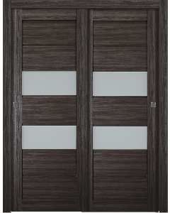 Dessa Vetro Gray Oak Bypass doors