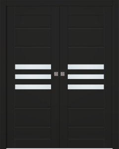 Dome Vetro Black Matte Double pocket doors
