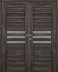 Dome Vetro Gray Oak Double doors