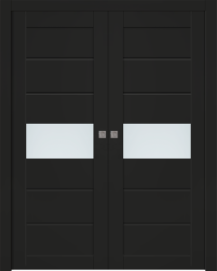 Edna Vetro Black Matte Double pocket doors