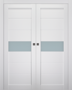 Edna Vetro Bianco Noble Double pocket doors
