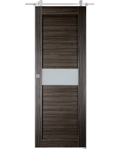 Edna Vetro Gray Oak Barn doors
