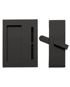 EMTEK BARN PRIVACY LOCK WITH FLUSH PULL PRIVACY FLAT BLACK (US19) 222202