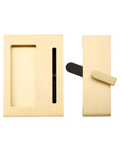 EMTEK BARN PRIVACY LOCK WITH FLUSH PULL PRIVACY SATIN BRASS (US4) 222202