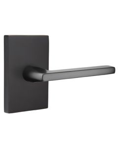 EMTEK HELIOS LEVER WITH MODERN RECTANGULAR ROSETTE DUMMY FLAT BLACK (US19) 5052