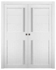 Esta Vetro Bianco Noble Double pocket doors