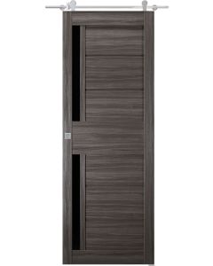 Esta Bl Vetro Gray Oak Barn doors