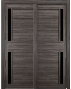 Esta Bl Vetro Gray Oak Bypass doors