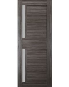 DOOR SLAB ESTA BL VETRO GRAY OAK 36" X 96" X 1 9/16" BLACK GLASS