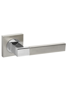 DOOR HANDLE ETHNO KM SN/CP-3 SATIN NICKEL/POLISHED CHROME
