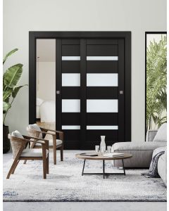 Mirella Vetro Black Matte Bypass doors