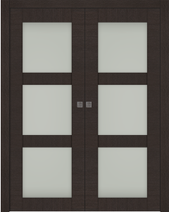 Avanti 3 Lite Vetro Black Apricot Double pocket doors