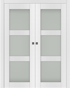 Palladio 3 Lite Vetro Bianco Noble Double pocket doors
