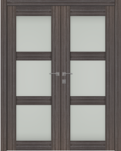 Palladio 3 Lite Vetro Gray Oak Double doors