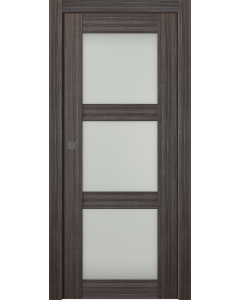 Palladio 3 Lite Vetro Gray Oak Pocket doors