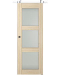 Avon 3 Lite Vetro Loire Ash Barn doors
