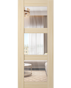 DOOR SLAB AVON 3 LITE CLEAR VETRO LOIRE ASH 24" X 80" X 1 3/4" TEMPERED CLEAR GLASS