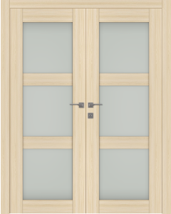 Avon 3 Lite Vetro Loire Ash Double doors