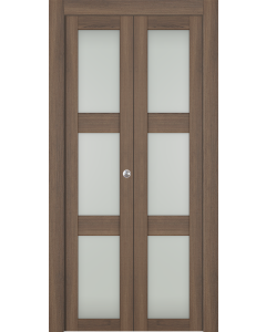Avon 3 Lite Vetro Pecan Nutwood Bi-folding doors