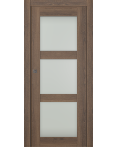 Avon 3 Lite Vetro Pecan Nutwood Pocket doors