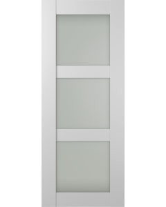 DOOR SLAB SMART PRO 3 LITE VETRO POLAR WHITE 28" X 84" X 1 3/4" TEMPERED FROSTED GLASS