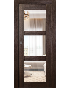 Avon 3 Lite Clear Vetro Veralinga Oak Pocket doors