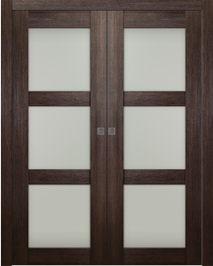 Avon 3 Lite Vetro Veralinga Oak Double pocket doors