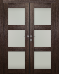 Avon 3 Lite Vetro Veralinga Oak Double doors
