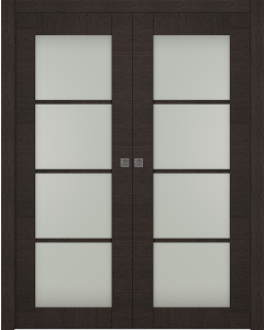 Avanti 4 Lite Vetro Black Apricot Double pocket doors