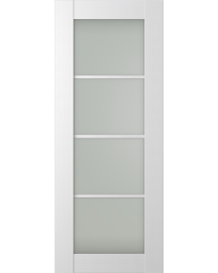 DOOR SLAB PALLADIO 4 LITE VETRO BIANCO NOBLE 18" X 84" X 1 9/16" TEMPERED FROSTED GLASS