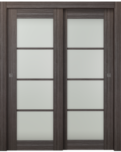 Palladio 4 Lite Vetro Gray Oak Bypass doors