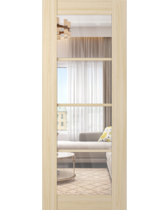 DOOR SLAB AVON 4 LITE CLEAR VETRO LOIRE ASH 30" X 80" X 1 3/4" TEMPERED CLEAR GLASS