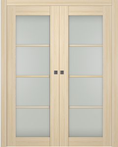 Avon 4 Lite Vetro Loire Ash Double pocket doors