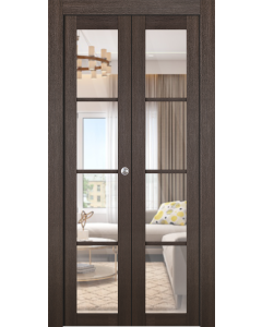 Avon 4 Lite Clear Vetro Veralinga Oak Bi-folding doors