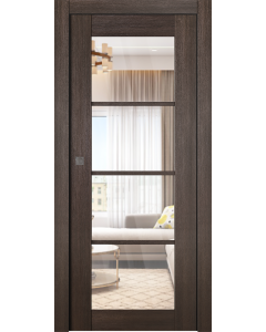 Avon 4 Lite Clear Vetro Veralinga Oak Pocket doors
