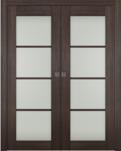 Avon 4 Lite Vetro Veralinga Oak Double pocket doors