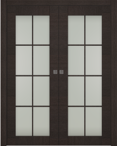 Avanti 8 Lite Vetro Black Apricot Double pocket doors