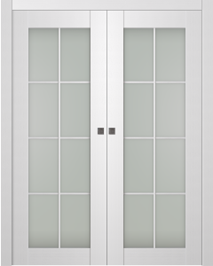 Palladio 8 Lite Vetro Bianco Noble Double pocket doors