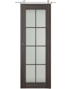 Palladio 8 Lite Vetro Gray Oak Barn doors