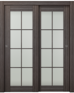 Palladio 8 Lite Vetro Gray Oak Bypass doors