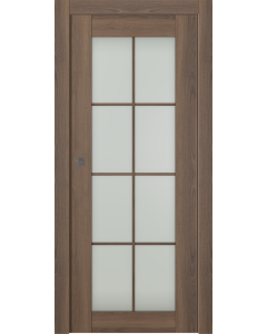 Avon 8 Lite Vetro Pecan Nutwood Pocket doors