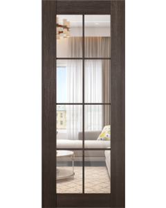 DOOR SLAB AVON 8 LITE CLEAR VETRO VERALINGA OAK 28" X 92 1/2" X 1 3/4" TEMPERED CLEAR GLASS