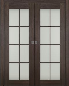 Avon 8 Lite Vetro Veralinga Oak Double pocket doors