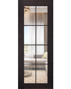 DOOR SLAB AVANTI 8 LITE CLEAR VETRO BLACK APRICOT 36" X 84" X 1 3/4" TEMPERED CLEAR GLASS