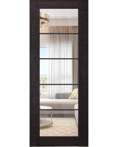 DOOR SLAB AVANTI 5 LITE CLEAR VETRO BLACK APRICOT 28" X 80" X 1 3/4" TEMPERED CLEAR GLASS