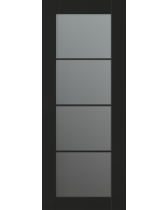 DOOR SLAB AVON 4 LITE VETRO BLACK MATTE 18" X 80" X 1 3/4"