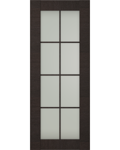 NDOOR SLAB AVANTI 8 LITE VETRO BLACK APRICOT 28" X 80" X 1 3/4" TEMPERED FROSTED GLASS