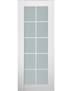 DOOR SLAB SMART PRO 10 LITE VETRO POLAR WHITE 18" X 84" X 1 3/4" TEMPERED FROSTED GLASS