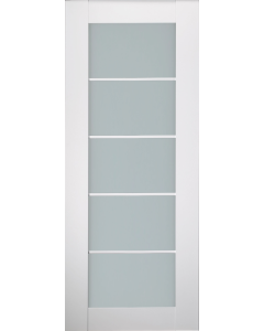 DOOR SLAB SMART PRO 5 LITE VETRO POLAR WHITE 36" X 84" X 1 3/4" TEMPERED FROSTED GLASS