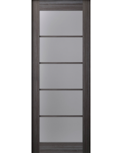 DOOR SLAB PALLADIO 5 LITE VETRO GRAY OAK 36" X 84" X 1 9/16" TEMPERED FROSTED GLASS